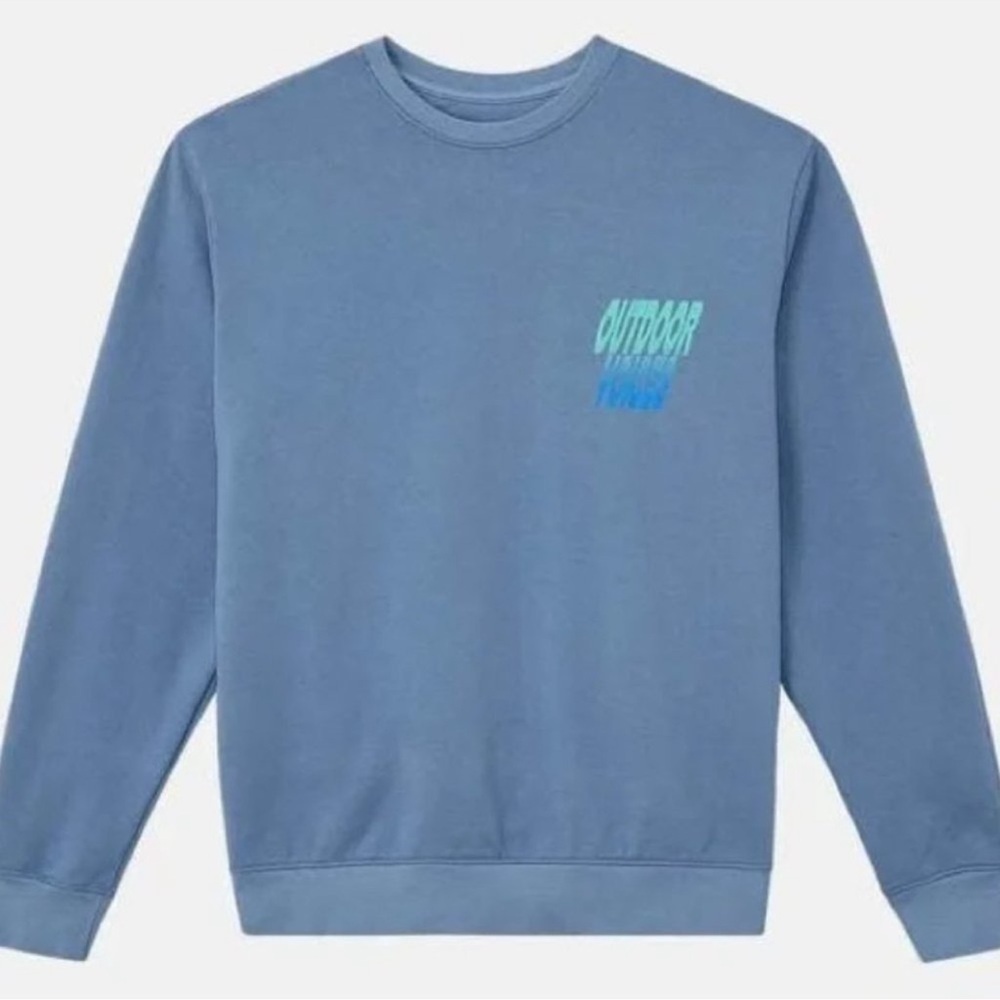 Outdoor Voices Crewneck Sweater in Blue Sz XS Relaxed Fit
